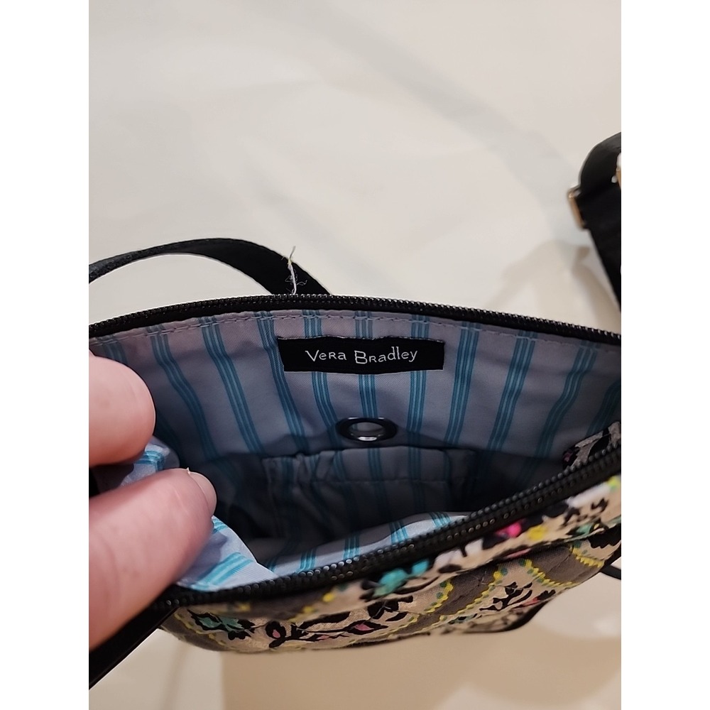 New Vera Bradley "Paisley Stripes" Iconic RFID Mini Crossbody Hipster Bag - Picture 7 of 9